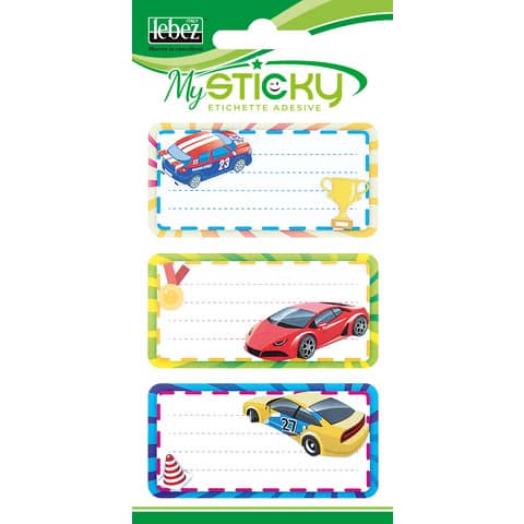 Etichette adesive scuola Lebez MySticky soggetto boy - fantasie assortite - A4088